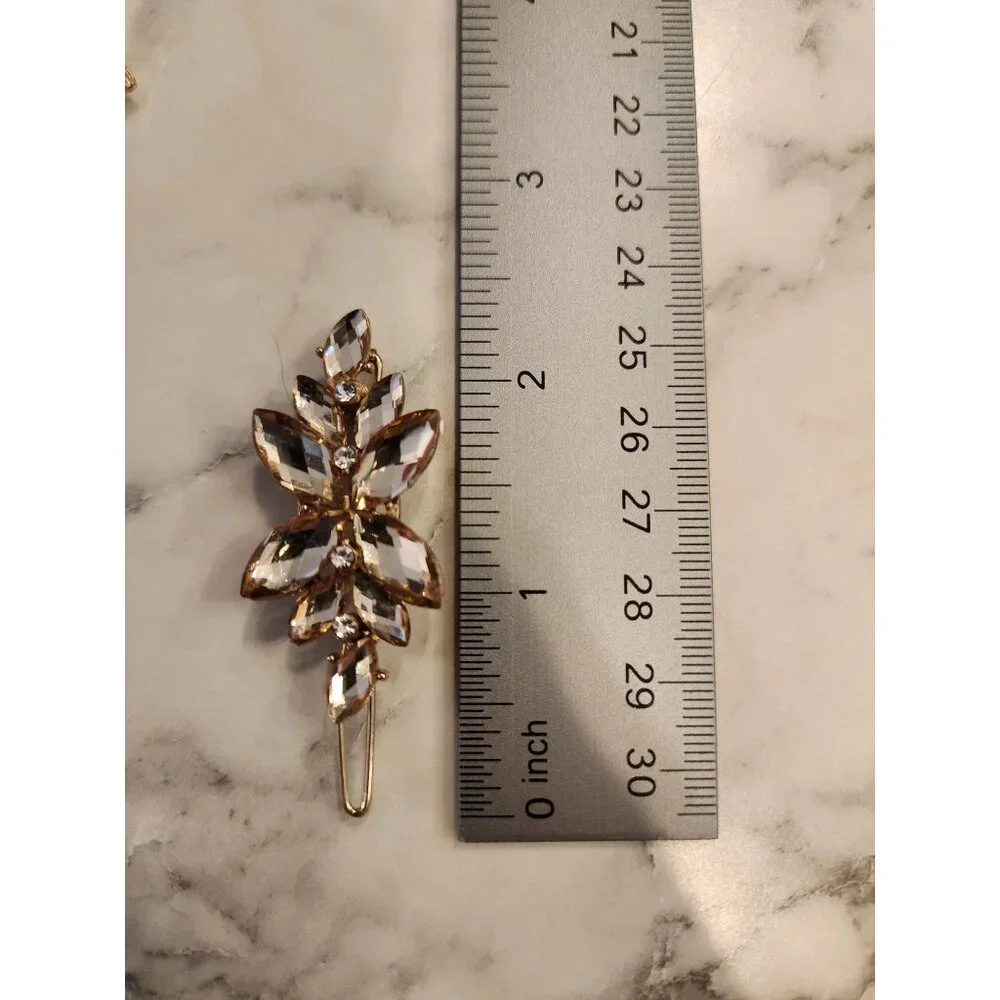 Set Of 3 Crystal Rhinestone Butterfly Hair Clips